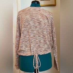 Aerie Red & Multicolor Knit Cinched Waist Top